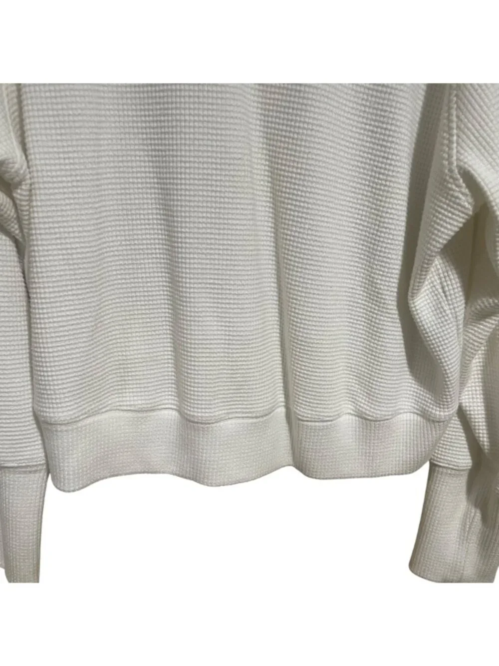 Alo waffle weekend escape mock neck ivory sweatshirt
